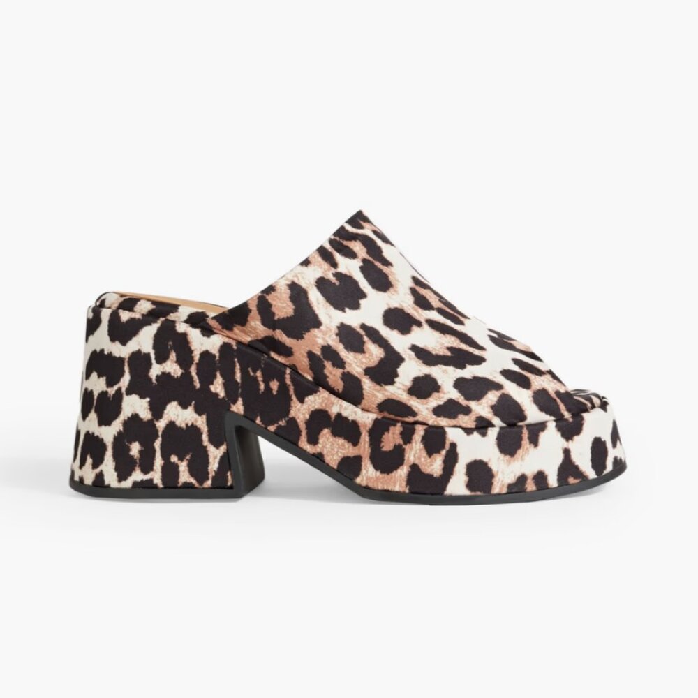 Ganni Leopard Print wedges